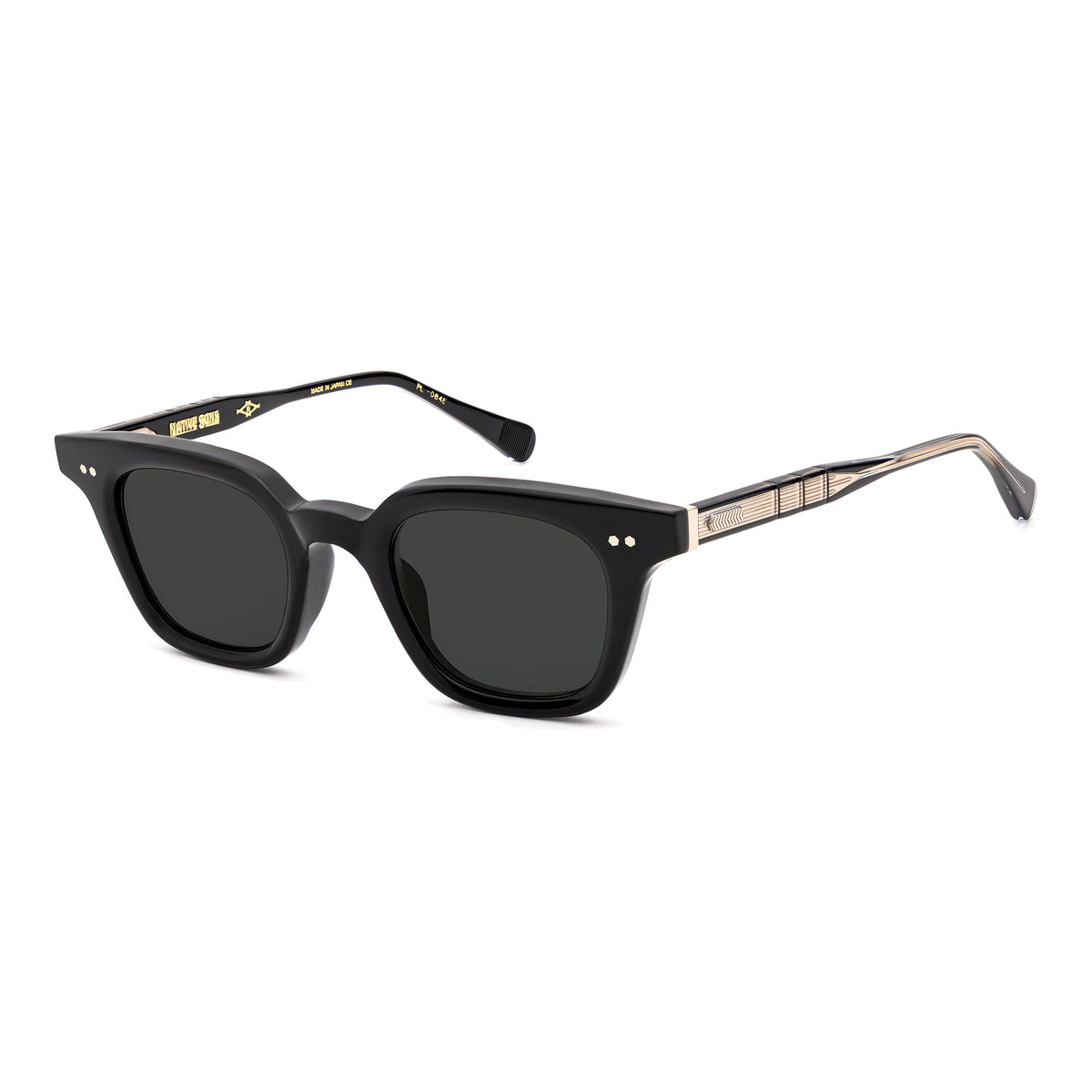 Native Sons Rams 47 Sunglasses in Black / White Gold #Color_Black / White Gold