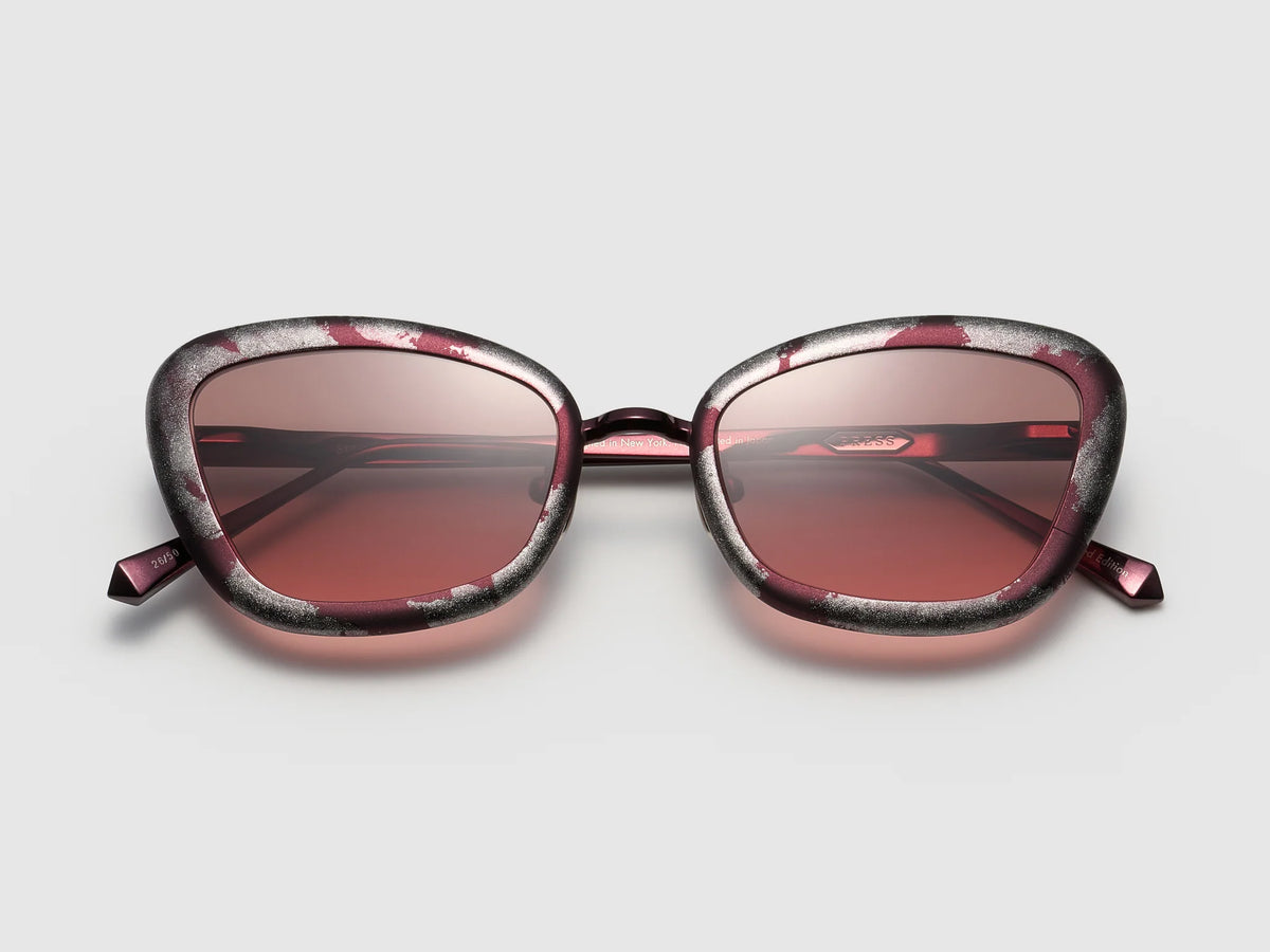 Press Stingray Platinum Leaf SE Sunglasses in Burgundy Platinum Leaf/Burgundy Gradient