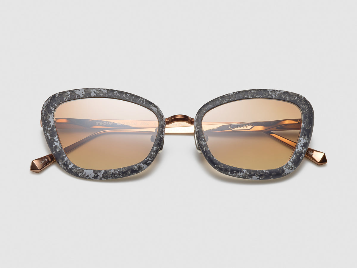 Press Stingray Marble SE Sunglasses in Black Marble / Rose Gold