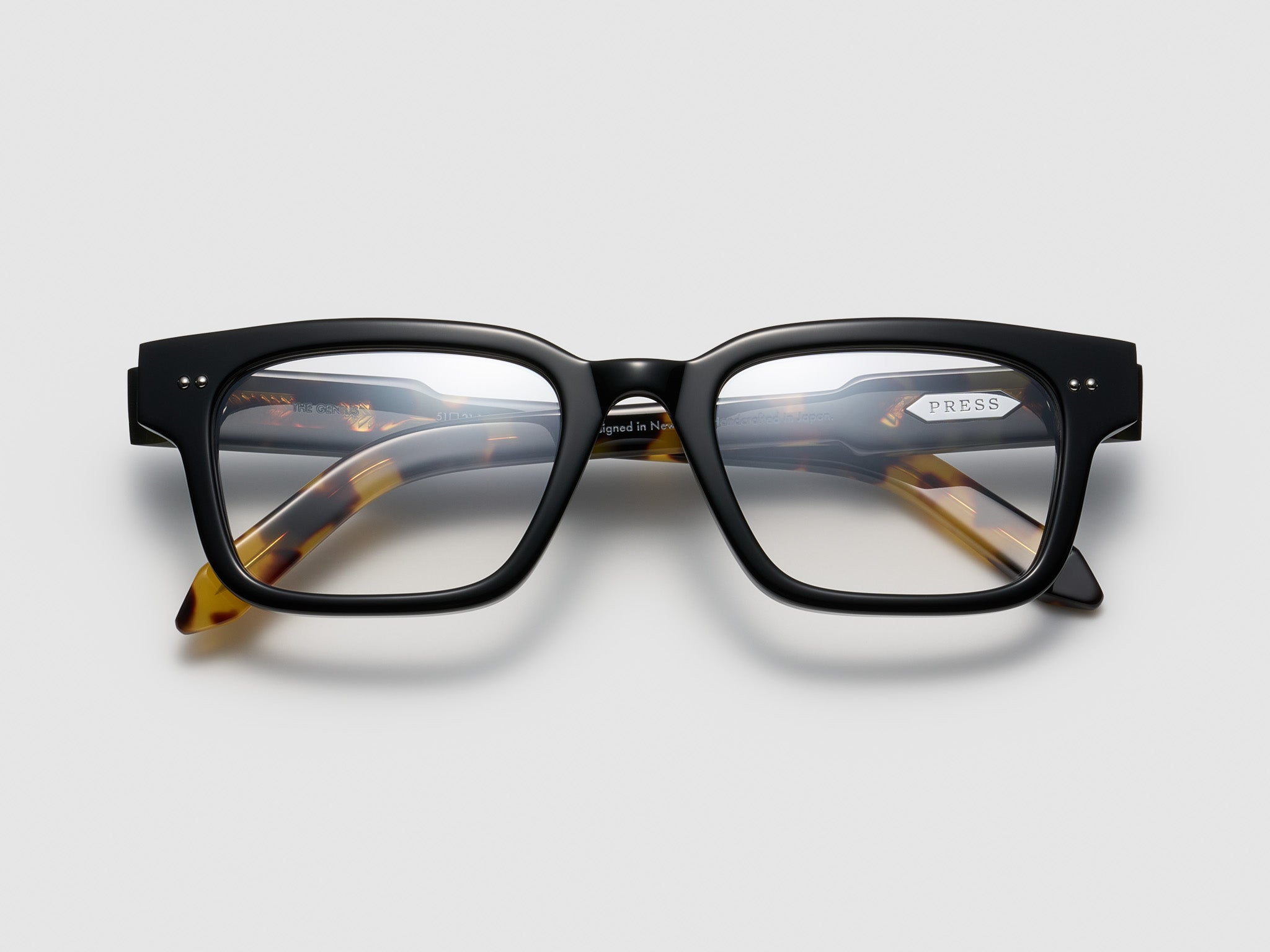 Press The Genius Optical Black Tortoise / Silver