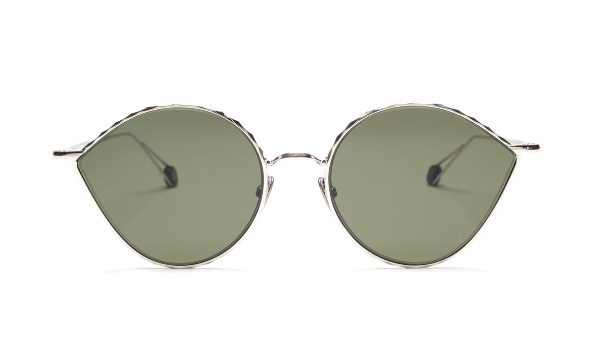Ahlem Place des Alpes Sunglasses in White Gold/G15