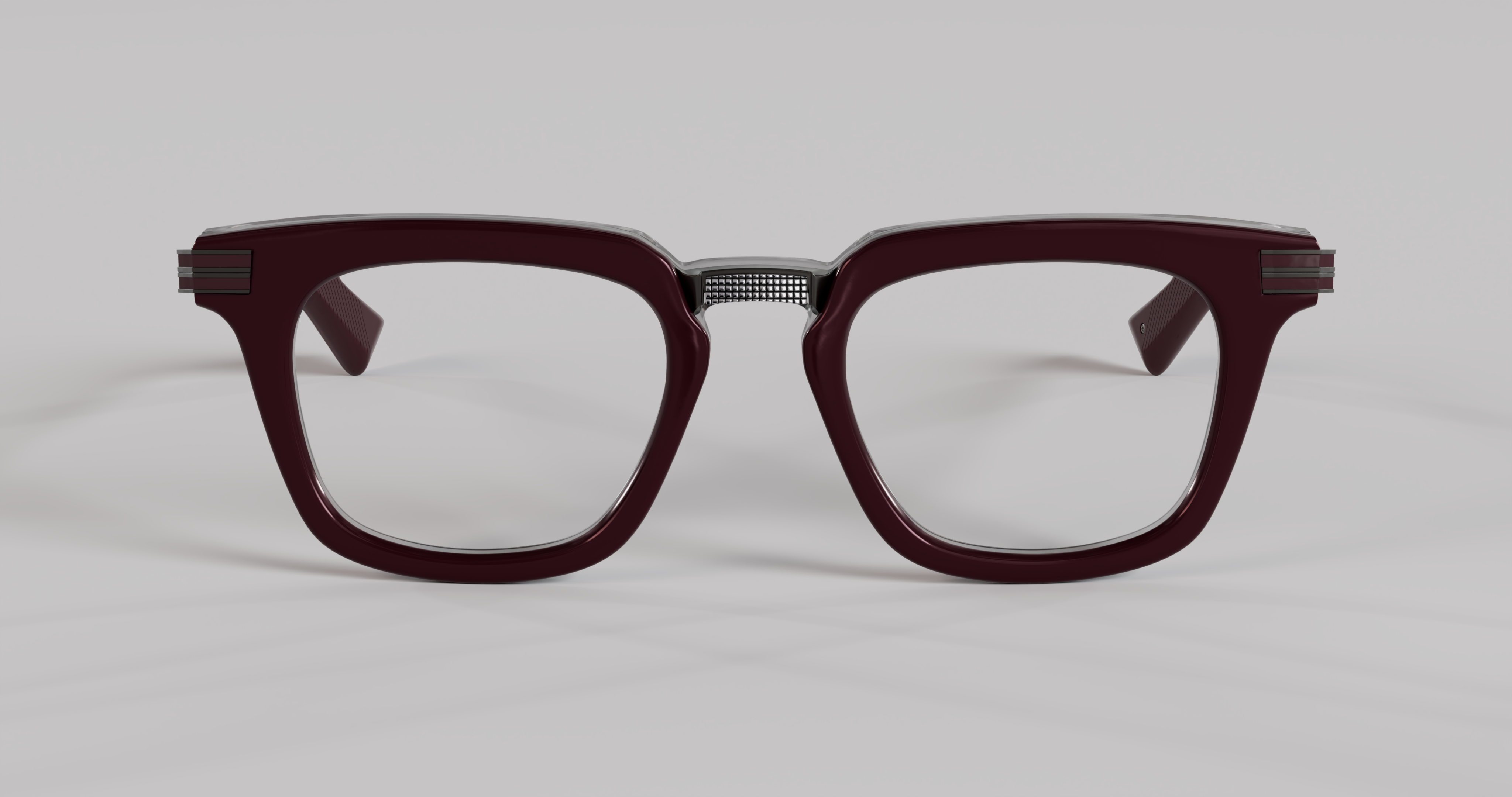 Masunaga MOC 005 Color A — Brushed Gunmetal / Burgundy – Grey Crystal