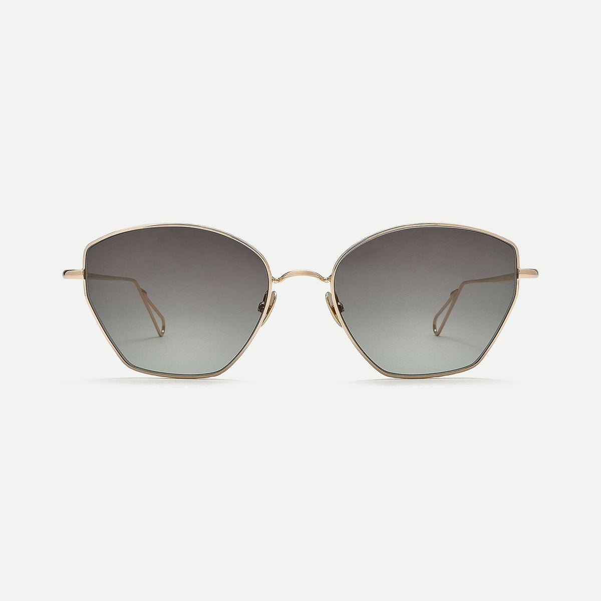 Ahlem Septembre Sunglasses in Champagne/Green Gradient