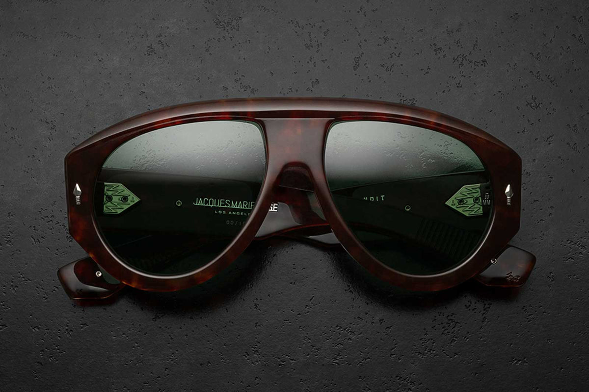 Jacques Marie Mage Last Frontier Bandit Sunglasses in 7U Breccia Green Glass