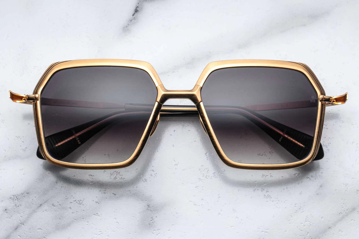 Jacques Marie Mage Ugo Sunglasses in 40 Gold Crescent Gradient