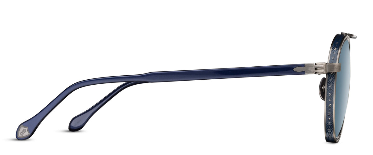 Matsuda M3125 Sunglasses in Antique Silver - Navy