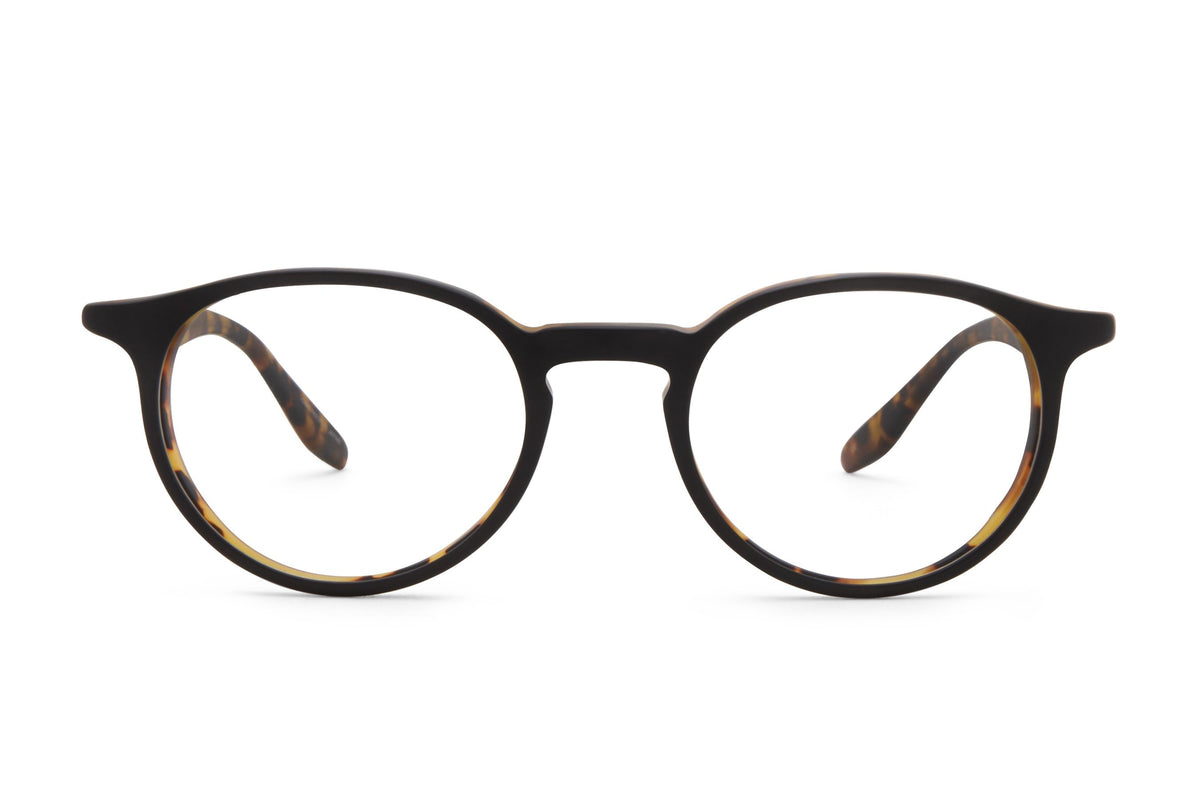 Barton Perreira Norton eyeglasses in Matte Black Amber Tortoise at Visionary Optics NYC