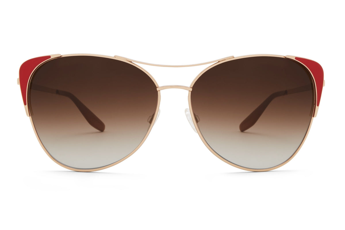 Barton Perreira Raphina sunglasses in Gold / Crimson Enamel / Smokey Topaz at Visionary Optics NYC
