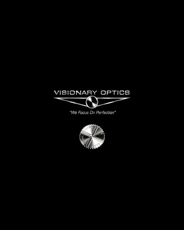 Visionary Optics logo above a titanium screw head marked Made in Sabae Japan