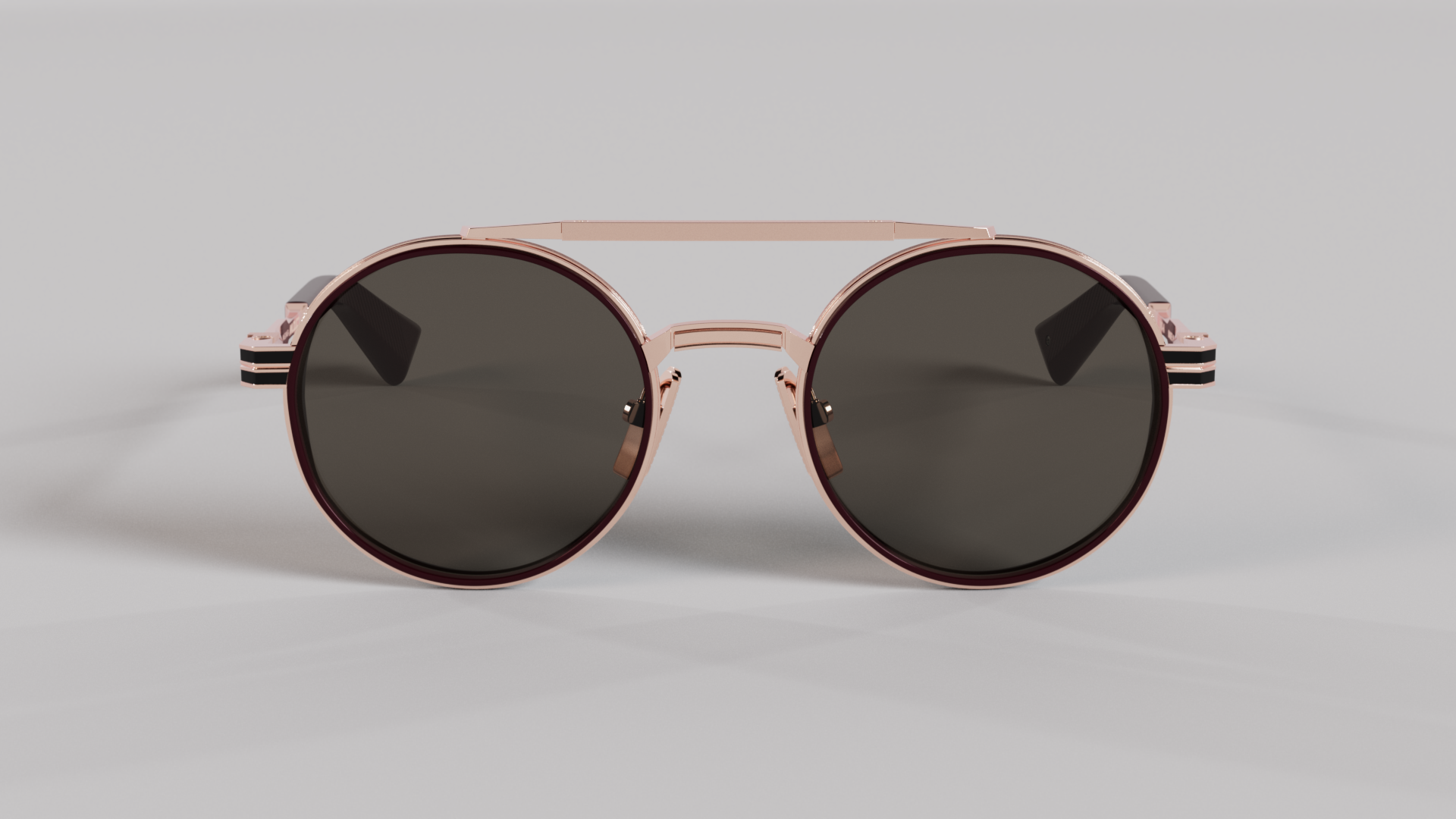 Masunaga MOC 003 Color A — Rose Gold / Burgundy