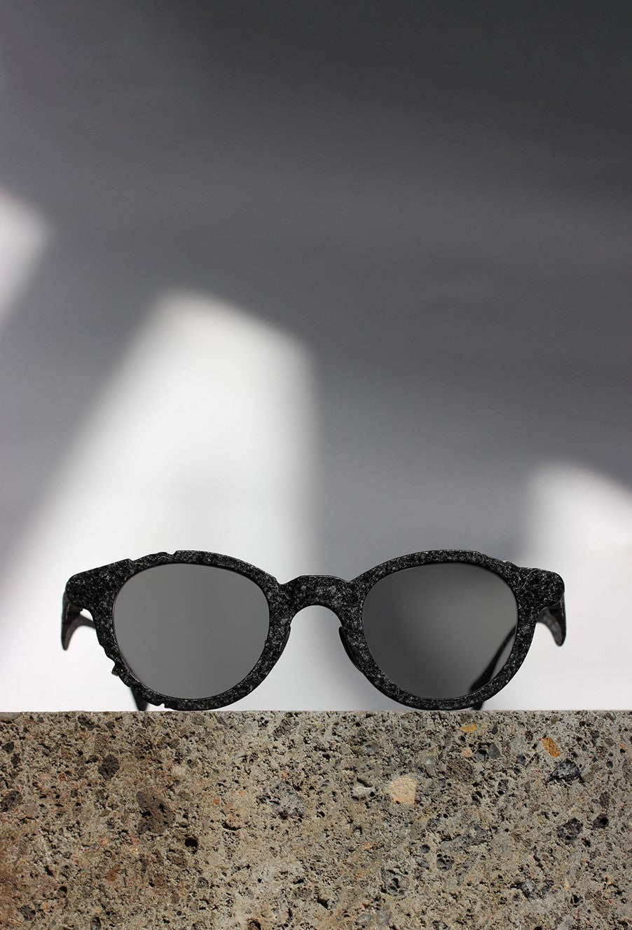 Titanium Museum Soft Brutalism Sunglasses in C1 Black Texture