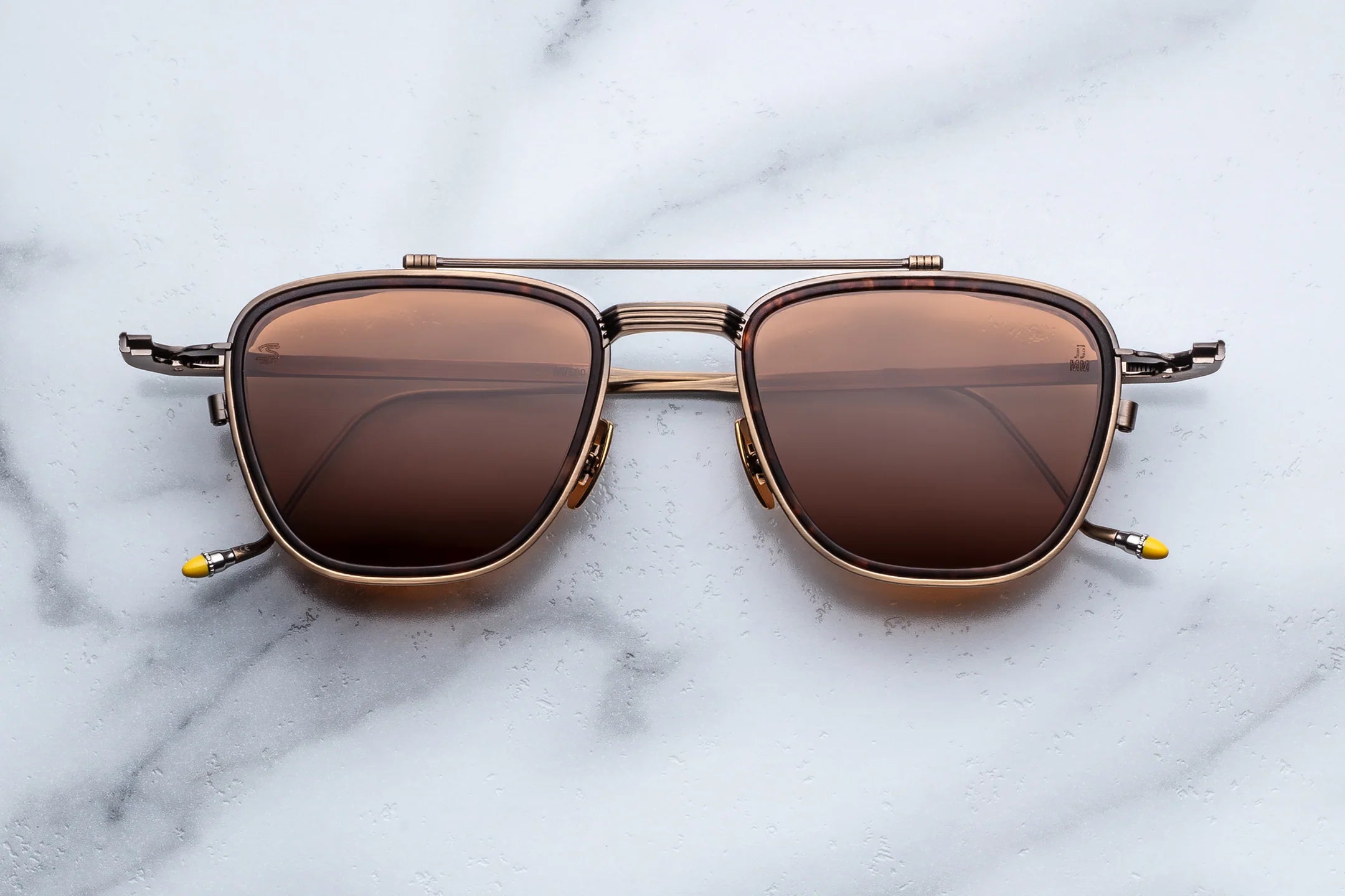 Jacques Marie Mage Ayrton Senna × JMM: 1992 in 3U Antique Gold Pecan - Luxury Eyewear