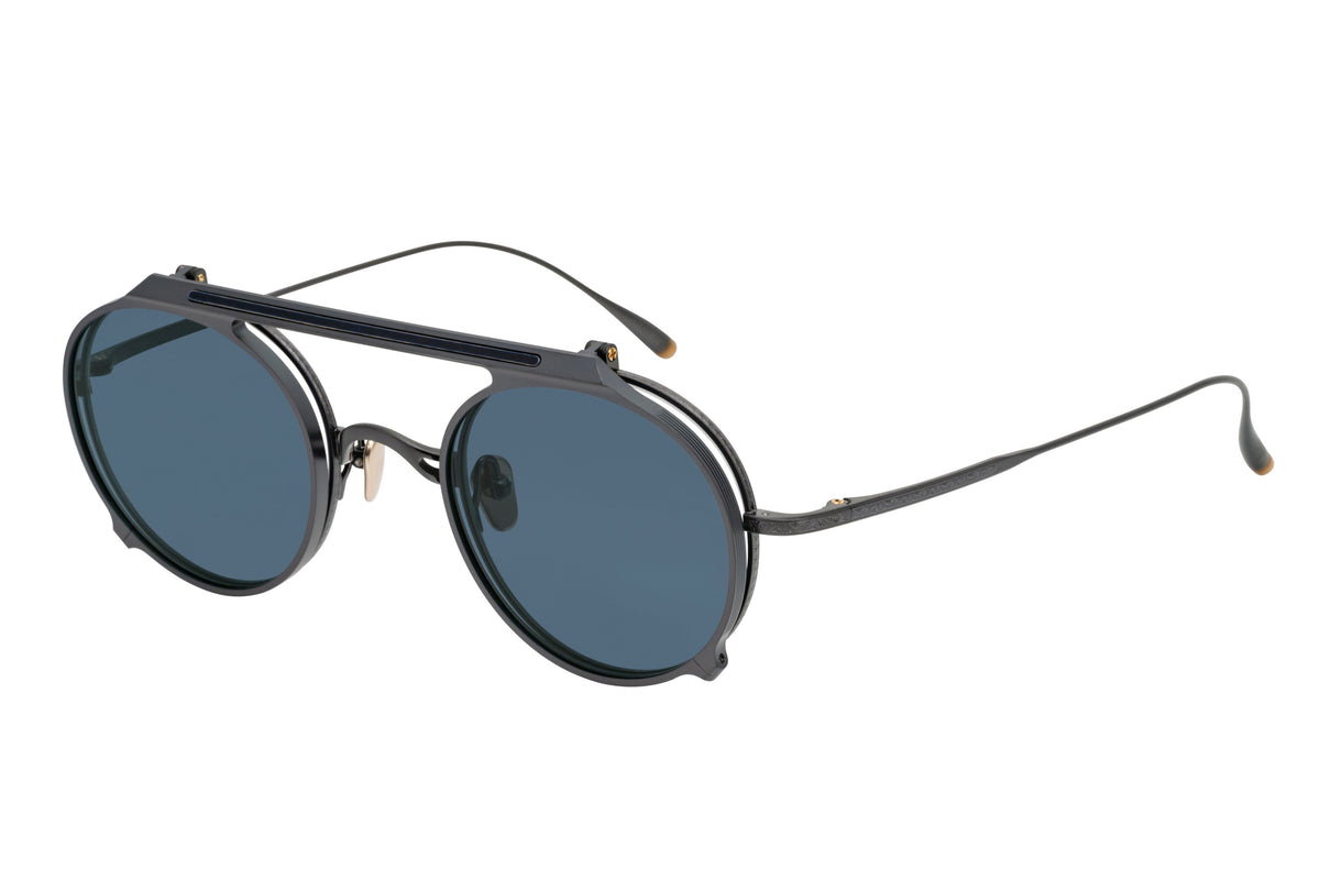 Masunaga x Kenzo Takada Scutum II Sunglasses in Black/BL-Gry