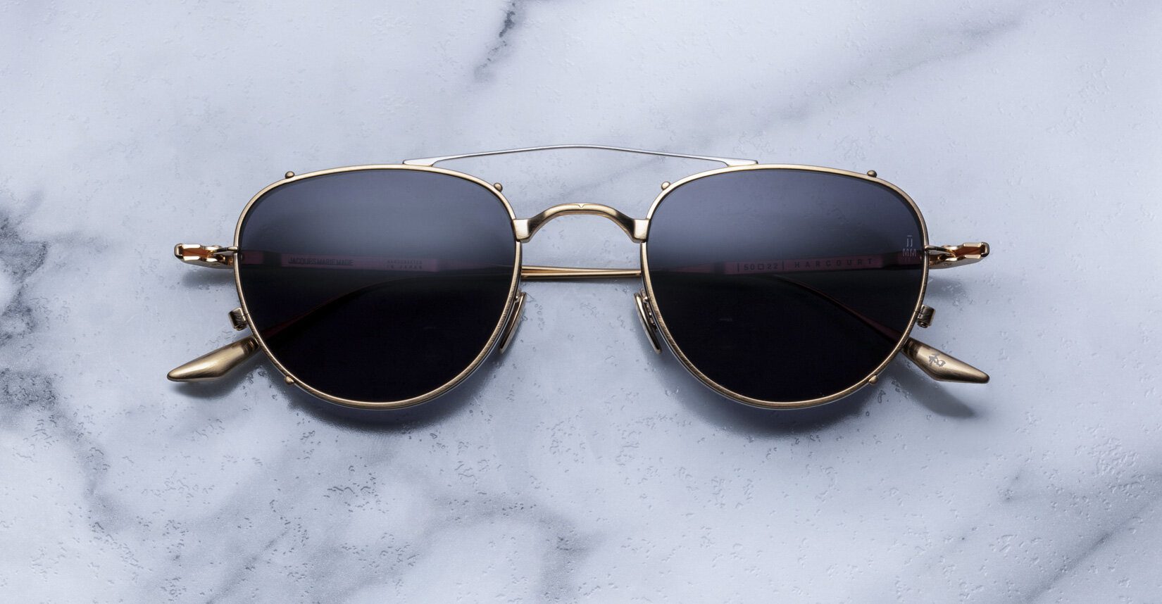Jacques Marie Mage Jacques Marie Mage Harcourt in 40 GOLD JET - Luxury Eyewear