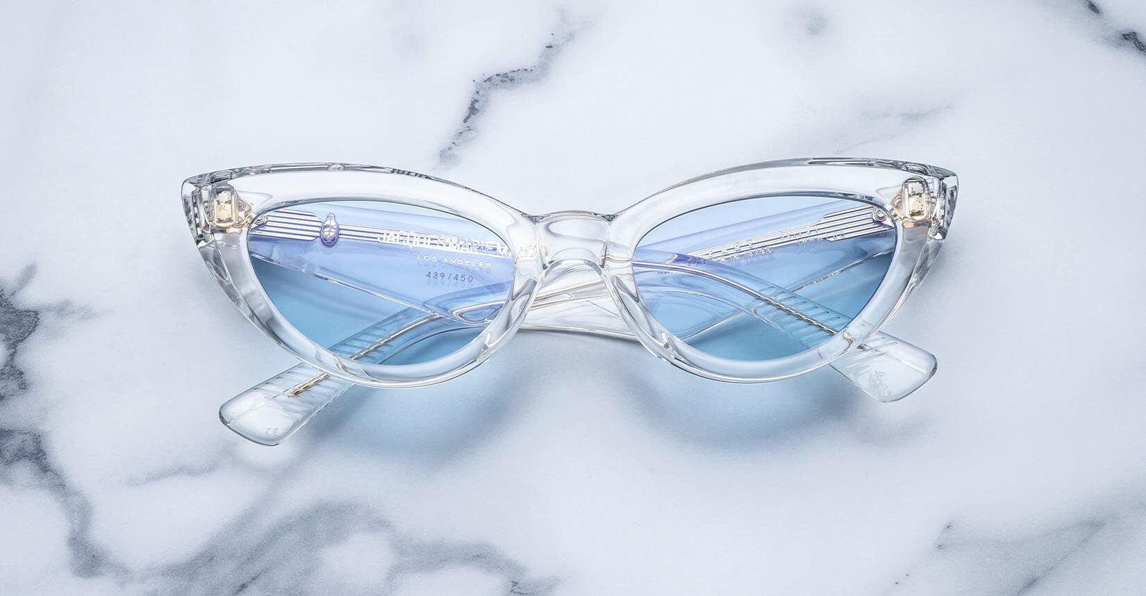 Jacques Marie Mage Heart in 63 Clear Lt Blue - Luxury Eyewear