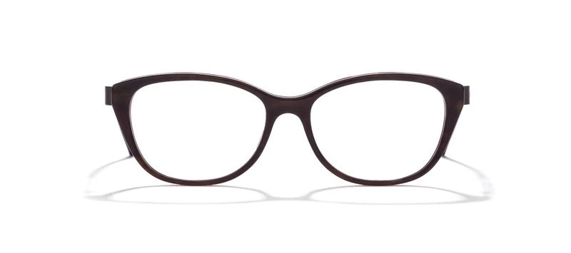 Bevel Carlotta in Honey Amber/Brandy Wine, handmade Japanese eyewear at Visionary Optics NYC
