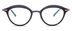 Bevel Dreezy in Deep Blue Radiant Orchid, handmade Japanese eyewear at Visionary Optics NYC