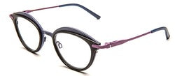 Bevel Dreezy in Deep Blue Radiant Orchid, handmade Japanese eyewear at Visionary Optics NYC