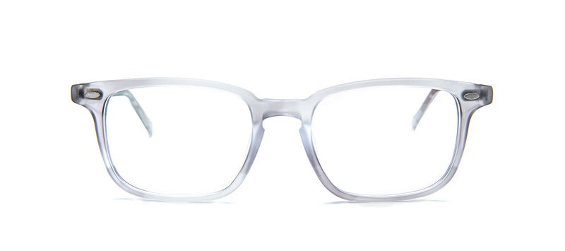 Bevel Tati in Smoke Crystal Matte, handmade Japanese eyewear at Visionary Optics NYC