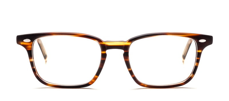 Bevel Barbill in Whiskey Tortoise Matte, handmade Japanese eyewear at Visionary Optics NYC