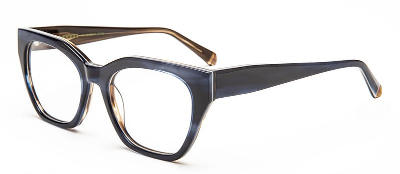 Bevel Masaaki H in Niagra/Caramel Cafe, handmade Japanese eyewear at Visionary Optics NYC