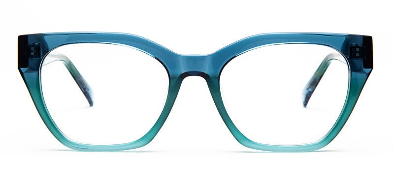 Bevel Masaaki H in Turcs Gradient, handmade Japanese eyewear at Visionary Optics NYC