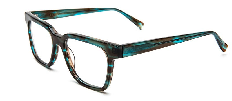 Bevel Healdsburg in Aqua Tortoise, handmade Japanese eyewear at Visionary Optics NYC