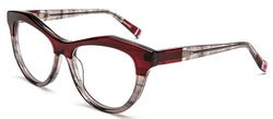 Bevel Pale J in Bordeaux/Grey Gradient, handmade Japanese eyewear at Visionary Optics NYC