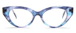 Bevel Jungle in Blue Pink Flora, handmade Japanese eyewear at Visionary Optics NYC