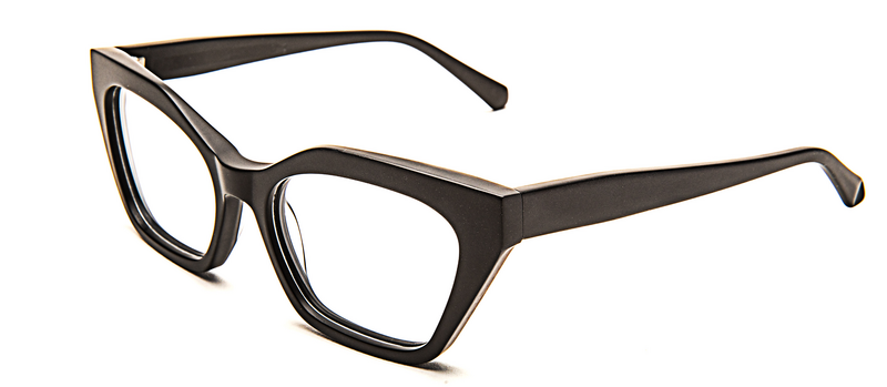 Bevel Eye Know in Black Matte, handmade Japanese eyewear at Visionary Optics NYC