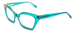 Bevel Eye Know in Green Ocean, handmade Japanese eyewear at Visionary Optics NYC