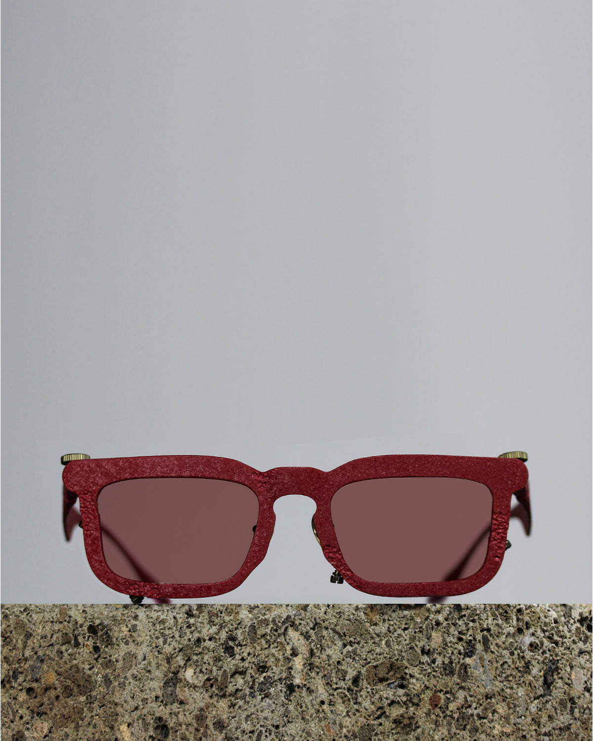 Titanium Museum Noise Complaint Sunglasses in C4 Burgundy Texture
