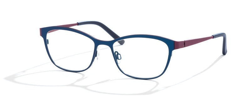 Bevel Vera in Marine Blue/Deep Purple, handmade Japanese eyewear at Visionary Optics NYC