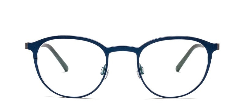 Bevel Beets GO ON in Marine Blue/Dark Grey, handmade Japanese eyewear at Visionary Optics NYC