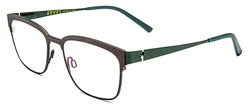 Bevel Jakob in Brwn Blk/Frst Grn, handmade Japanese eyewear at Visionary Optics NYC