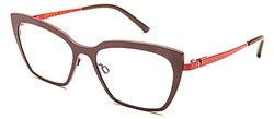 Bevel Jeune Lion in Eath Warm Red, handmade Japanese eyewear at Visionary Optics NYC