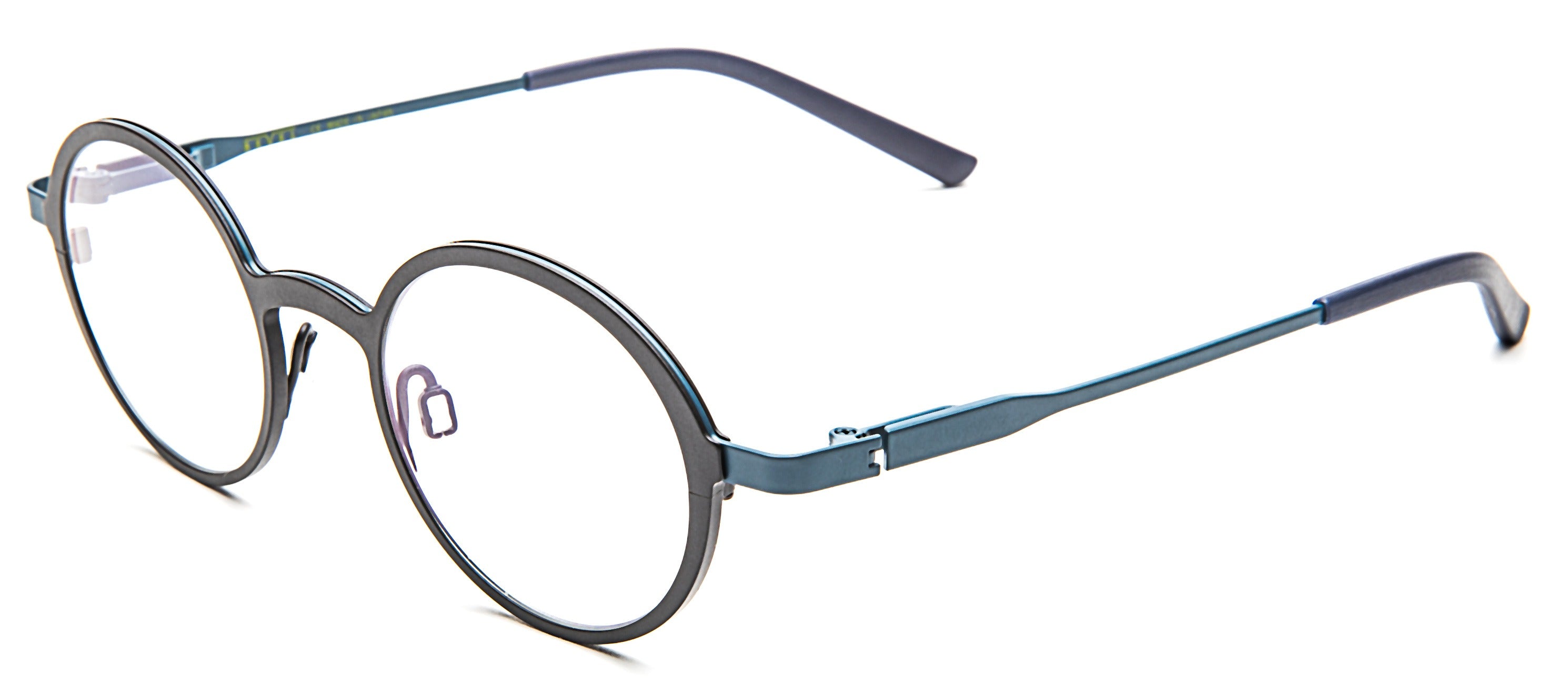 Bevel Cortado in Blk Carbon/Diesel, handmade Japanese eyewear at Visionary Optics NYC