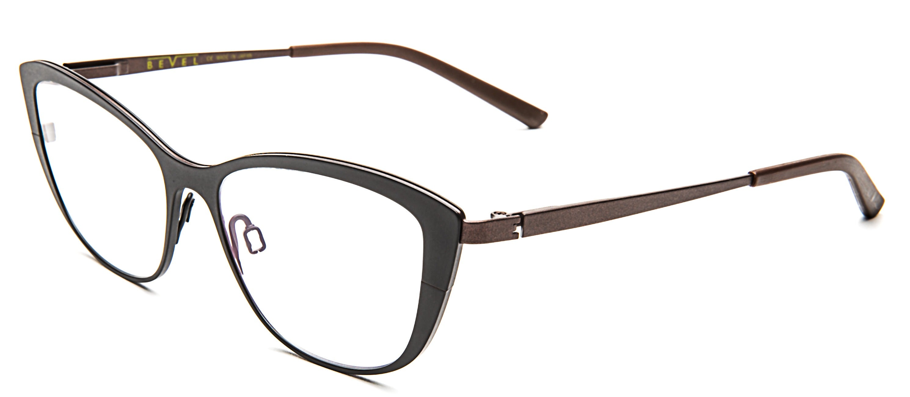 Bevel Darjeeling in Black/Granite, handmade Japanese eyewear at Visionary Optics NYC