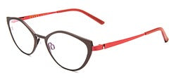 Bevel Dixie in Granite/Warm Red, handmade Japanese eyewear at Visionary Optics NYC