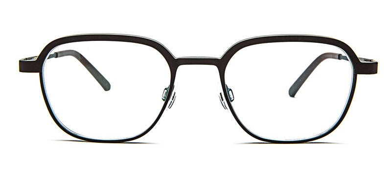 Bevel Medicine Hat in Brownish Black/Forest Green, handmade Japanese eyewear at Visionary Optics NYC