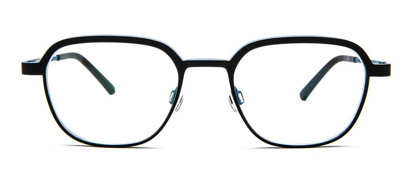 Bevel Medicine Hat in Black Carbon/Diesel, handmade Japanese eyewear at Visionary Optics NYC