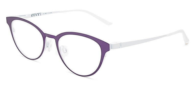 Bevel Lavinia in Purple Haze/White, handmade Japanese eyewear at Visionary Optics NYC