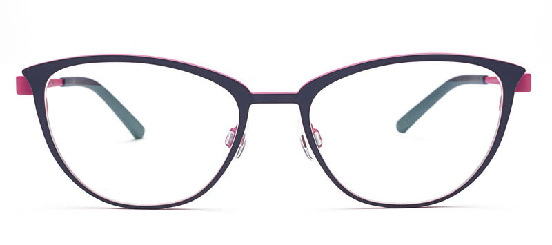 Bevel Rosalind in Decaf Brown/Turks Blue, handmade Japanese eyewear at Visionary Optics NYC
