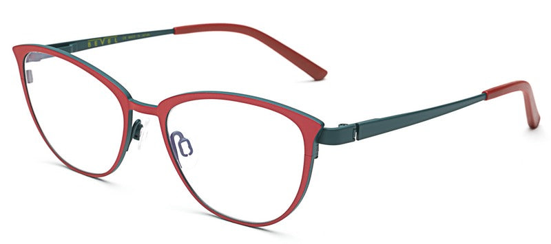 Bevel Rosalind in Warm Red/Bayberry, handmade Japanese eyewear at Visionary Optics NYC