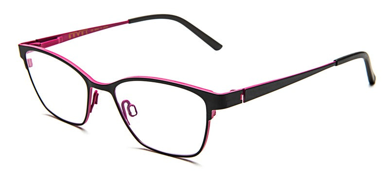 Bevel Riad in Deep Blue/Pink, handmade Japanese eyewear at Visionary Optics NYC
