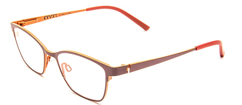 Bevel Riad in Earth Pumpkin, handmade Japanese eyewear at Visionary Optics NYC