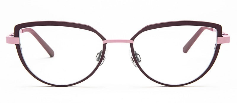 Bevel Tine V in Leather/Pastel Purple, handmade Japanese eyewear at Visionary Optics NYC