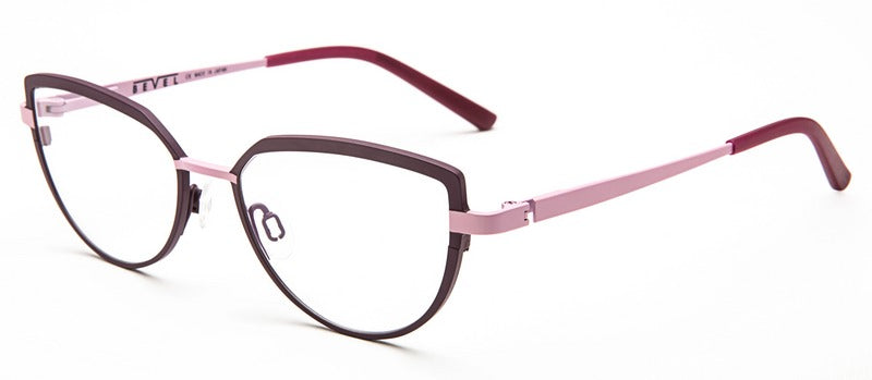 Bevel Tine V in Leather/Pastel Purple, handmade Japanese eyewear at Visionary Optics NYC