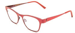Bevel NO Way in Warm Red/Eggplant, handmade Japanese eyewear at Visionary Optics NYC