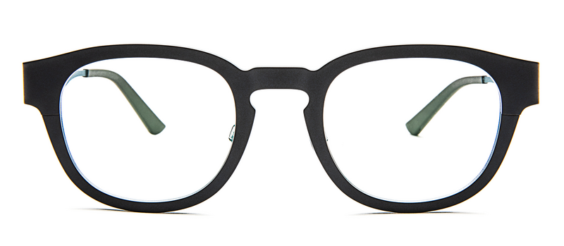 Bevel Matcha in Black Carbon/Diesel, handmade Japanese eyewear at Visionary Optics NYC